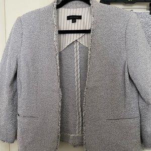 Ann Taylor fringe tweed jacket